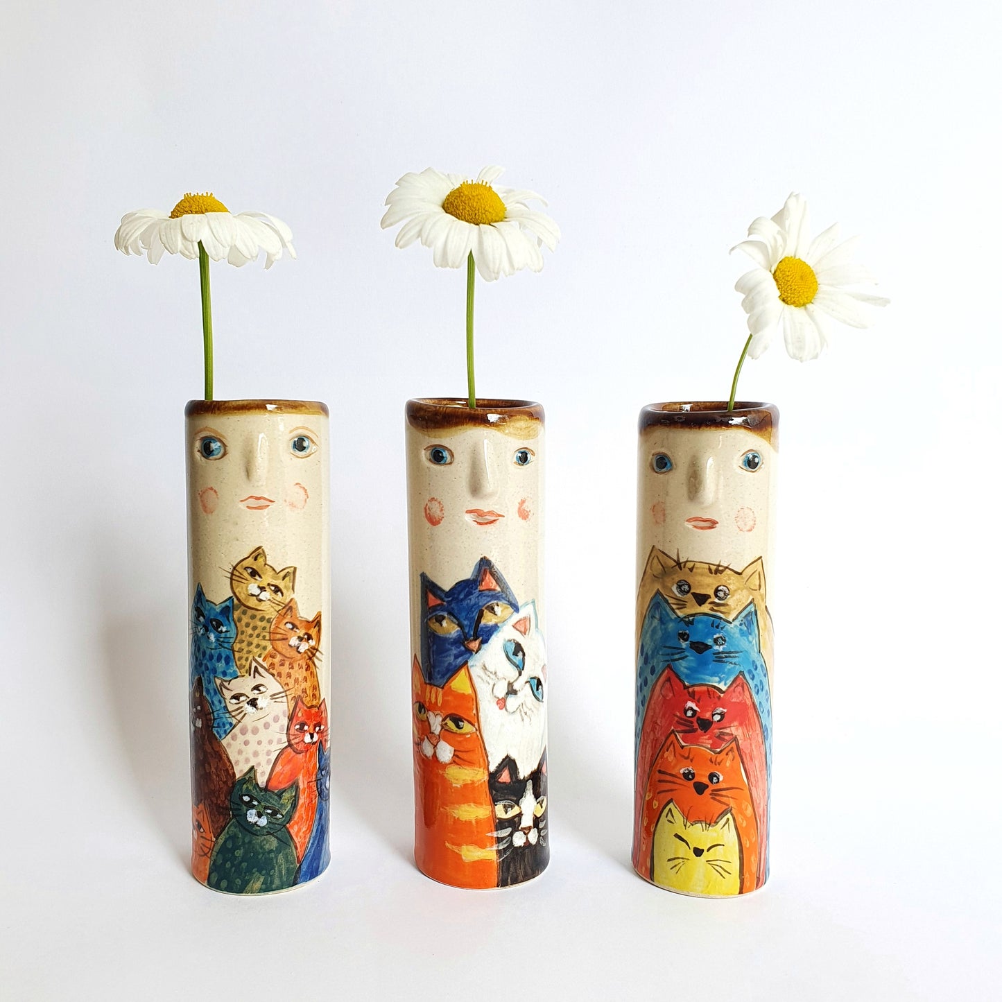 Petite Cats Bud Vases - Ceramic Connoisseur