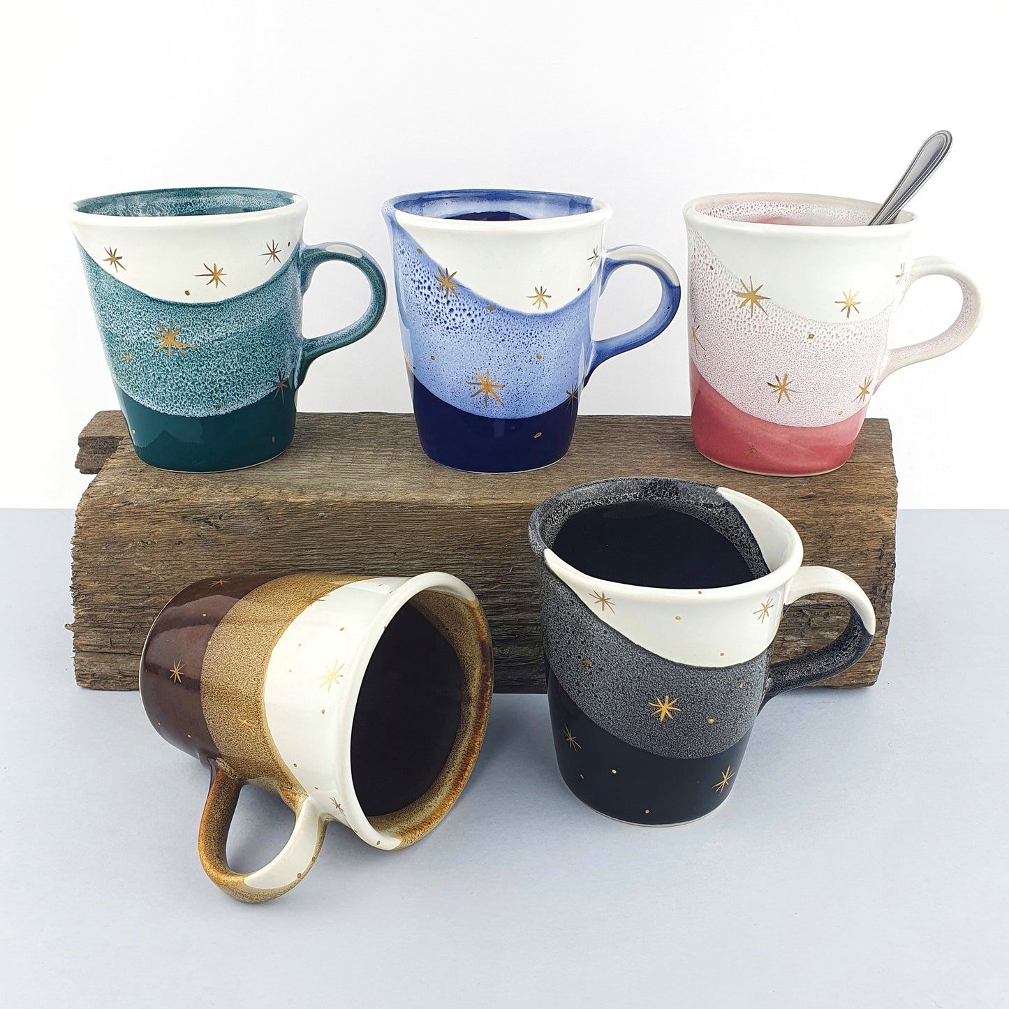 Gold Stars Petite Mugs - Ceramic Connoisseur