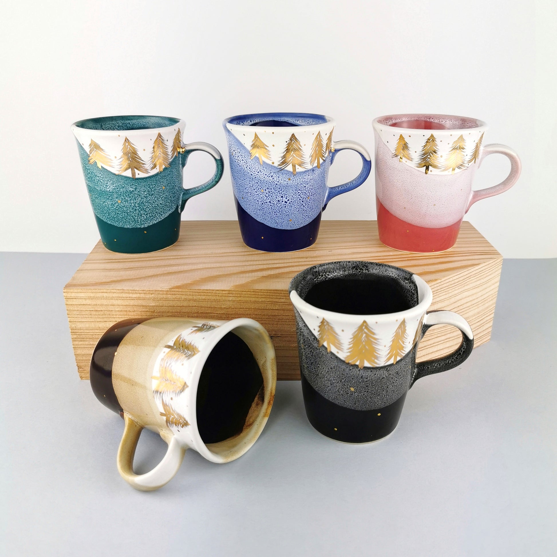 Gold Forest Petite Mugs - Ceramic Connoisseur