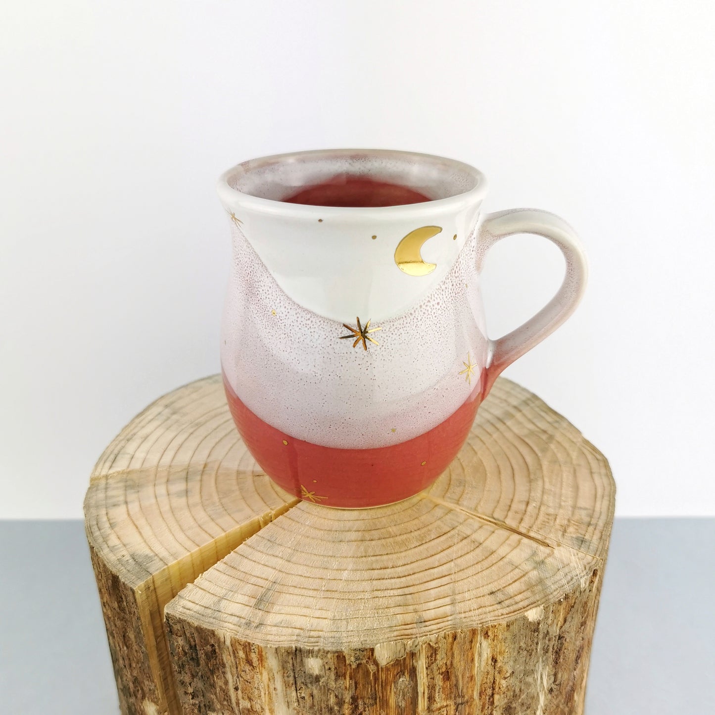 Gold Moon With Stars Belly Mugs - Ceramic Connoisseur