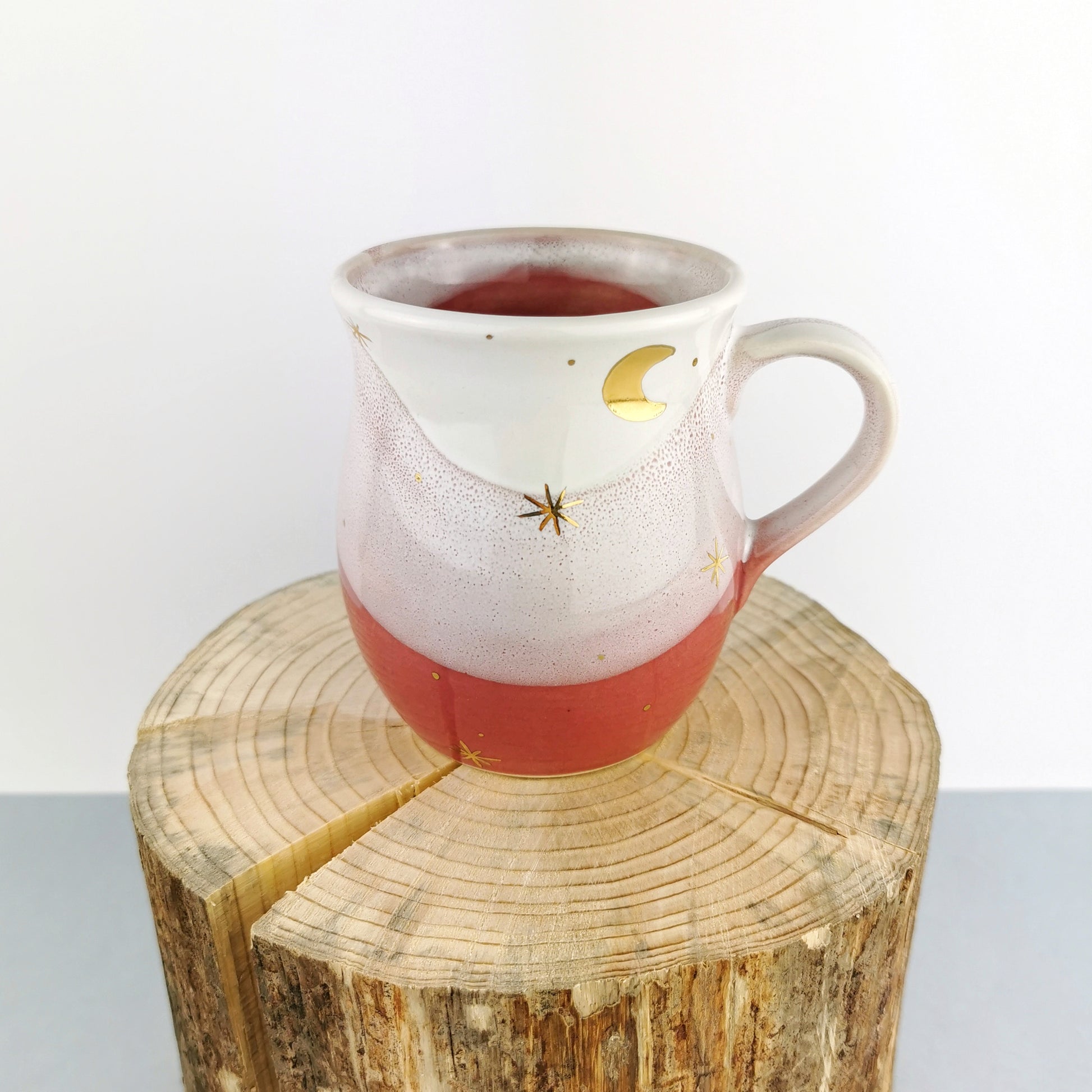 Gold Moon With Stars Belly Mugs - Ceramic Connoisseur