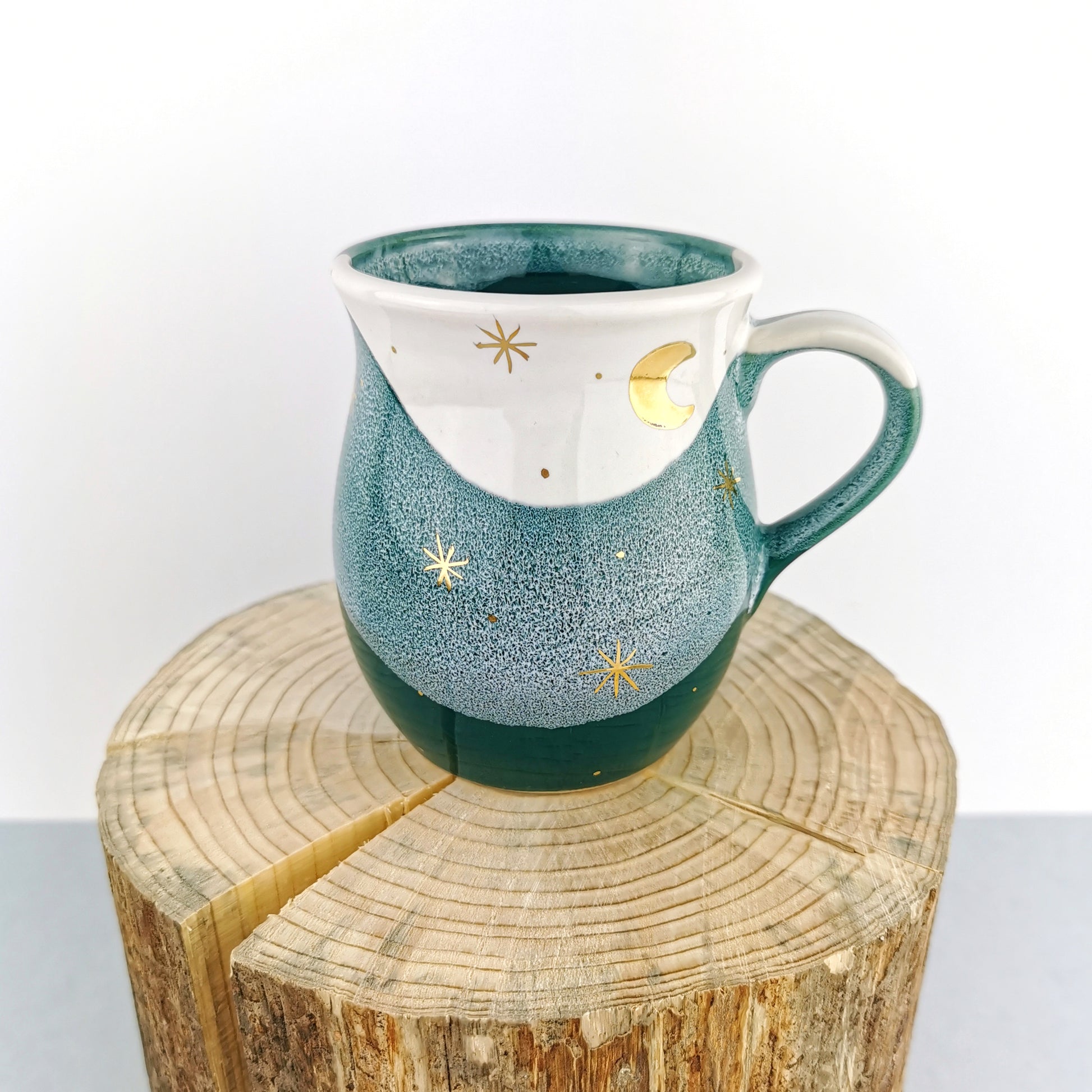 Gold Moon With Stars Belly Mugs - Ceramic Connoisseur