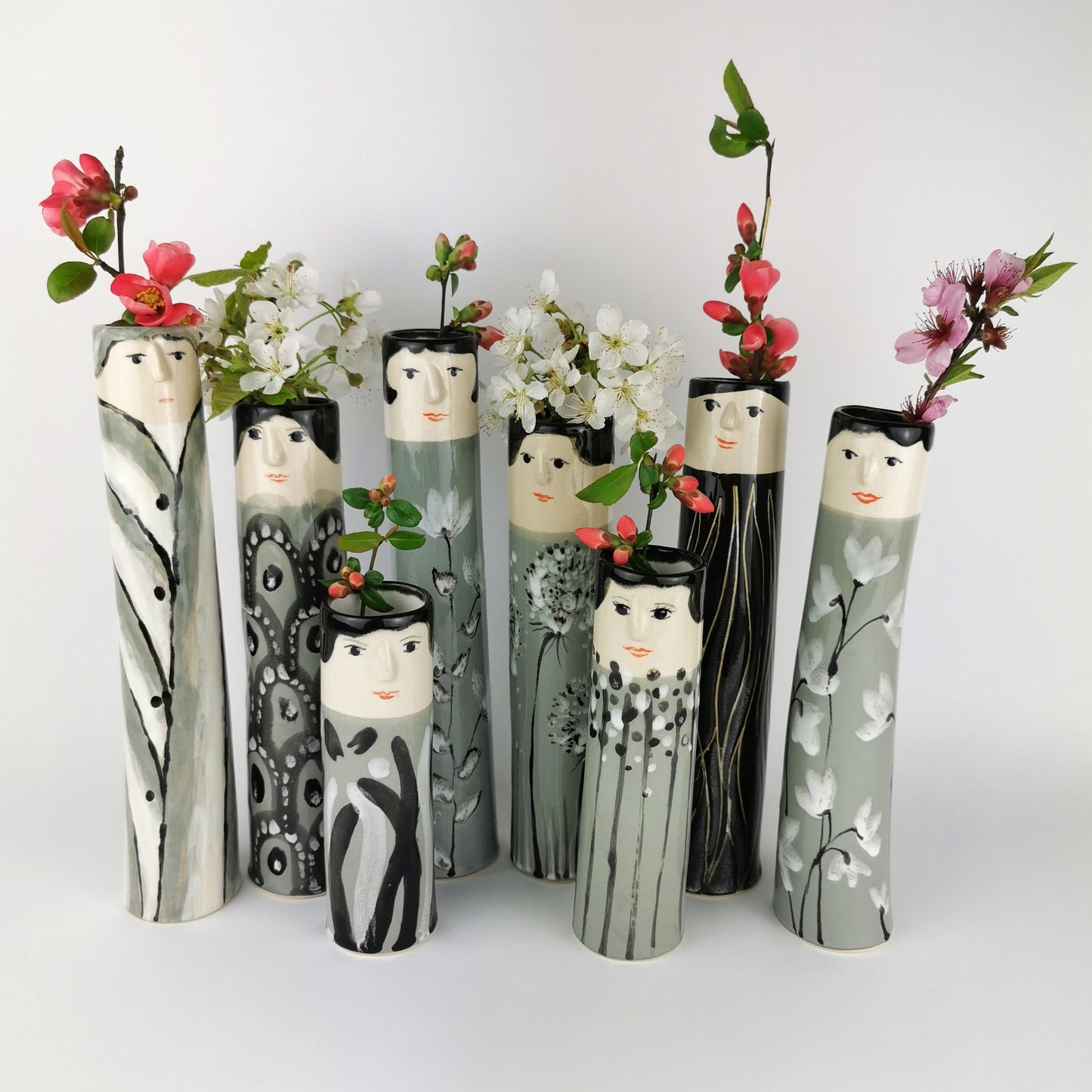 Black & White Family Bud Vases - Ceramic Connoisseur