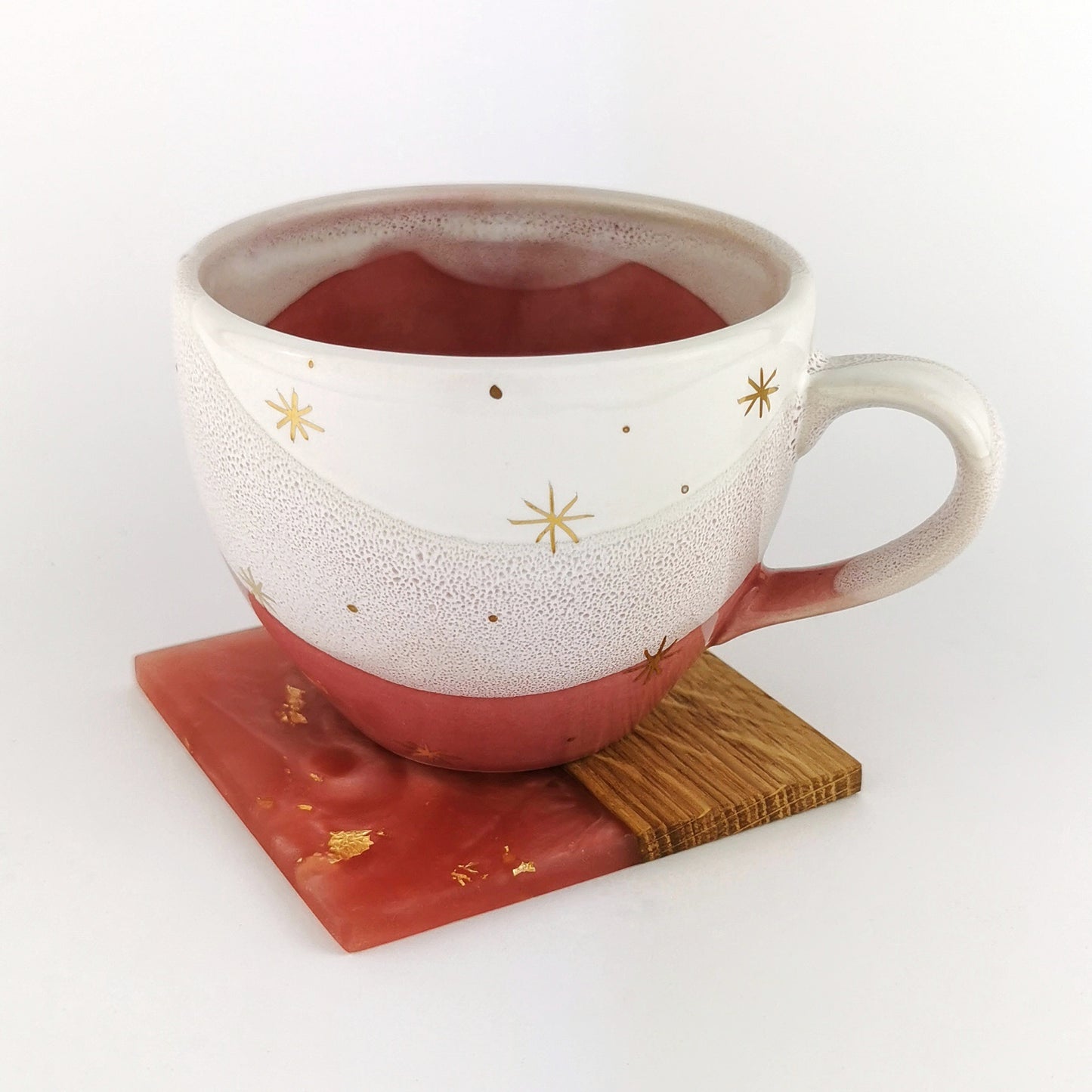Gold Stars Cups With Coasters - Ceramic Connoisseur