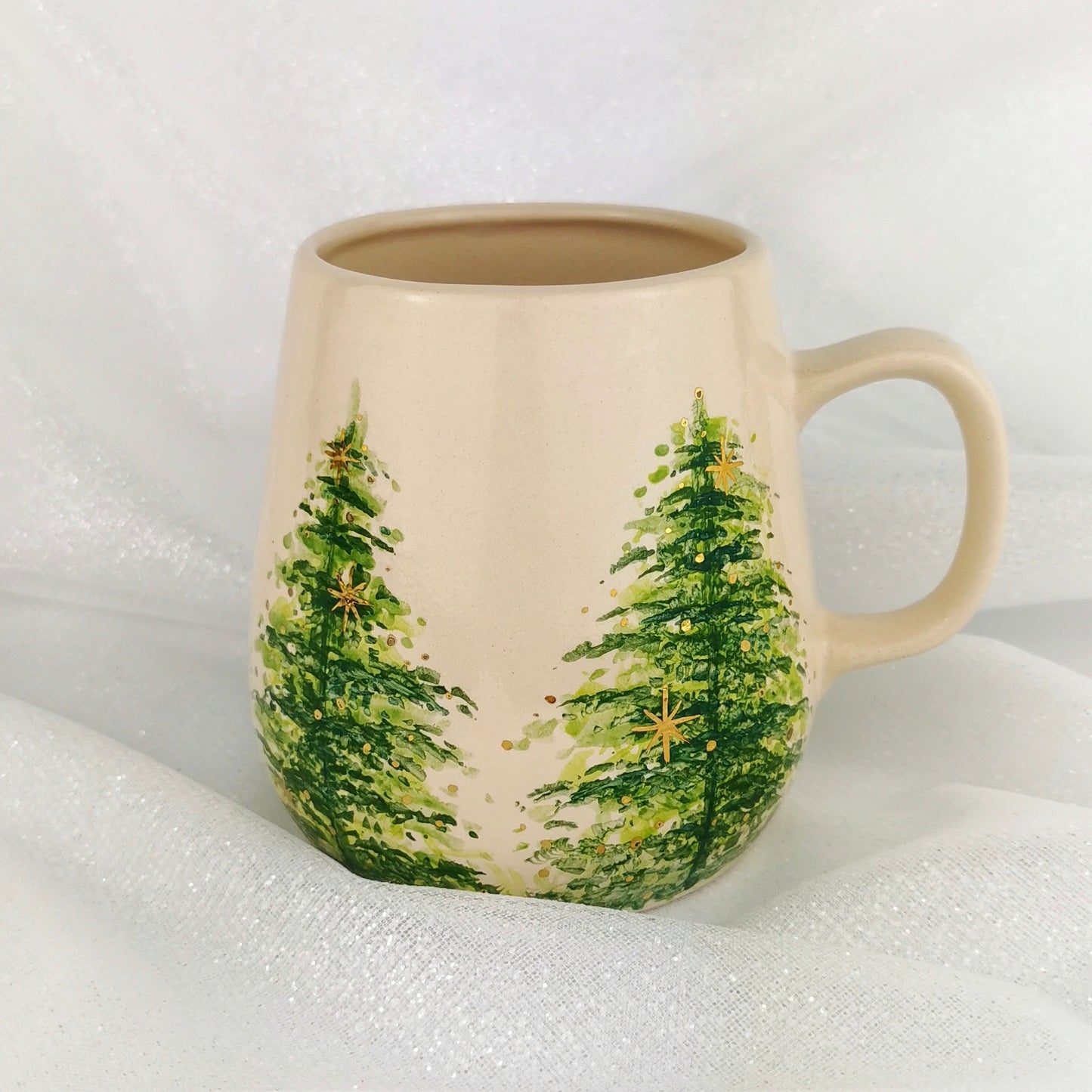 Gold Christmas Trees Mugs - Ceramic Connoisseur