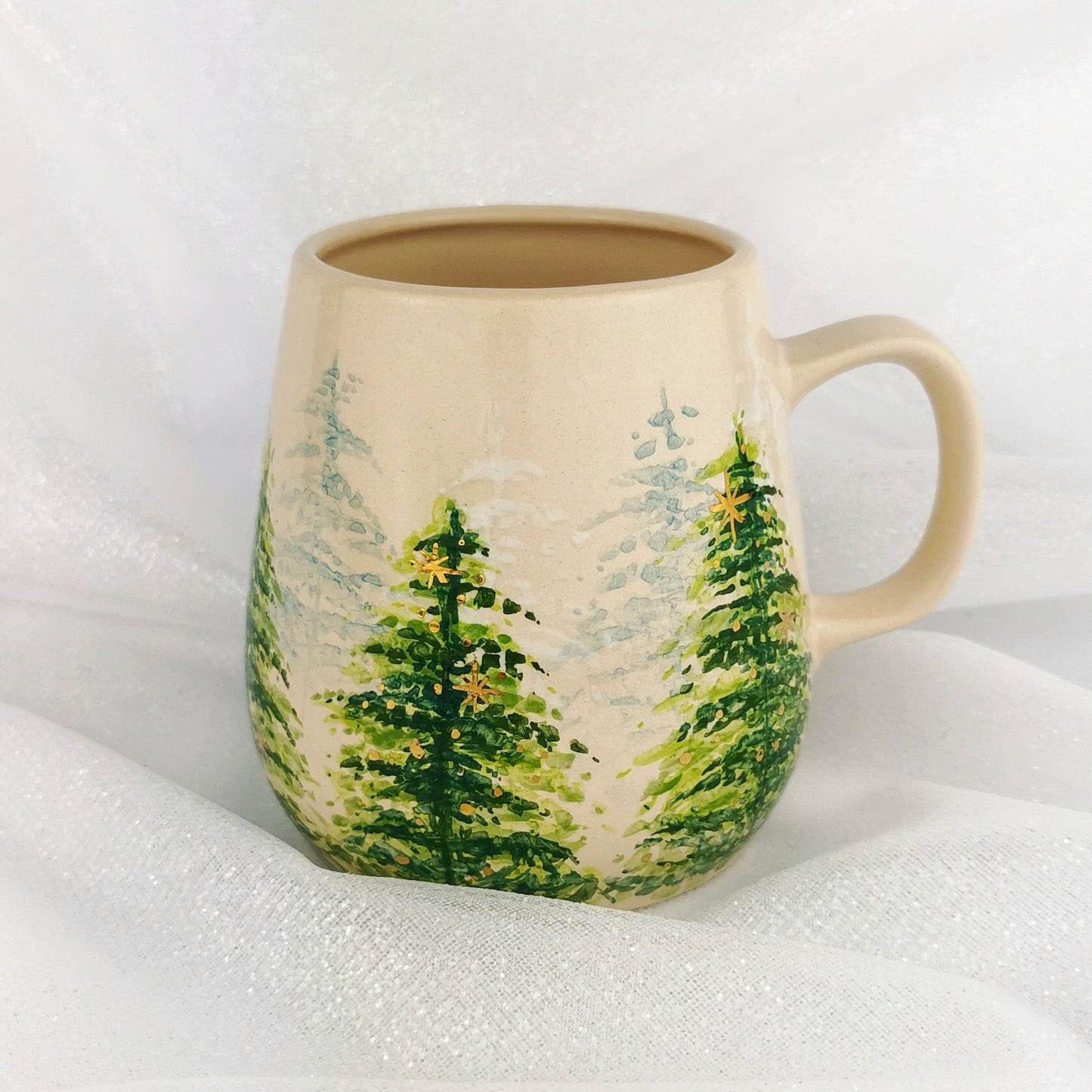 Gold Christmas Trees Mugs - Ceramic Connoisseur