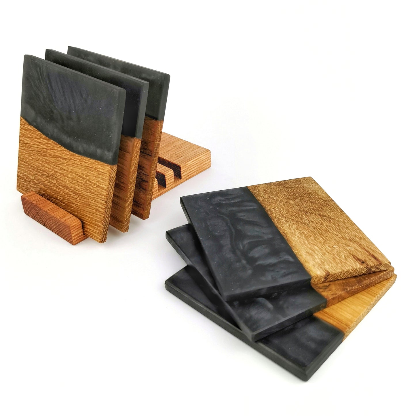 Gray Barrel Mugs With Coasters - Ceramic Connoisseur