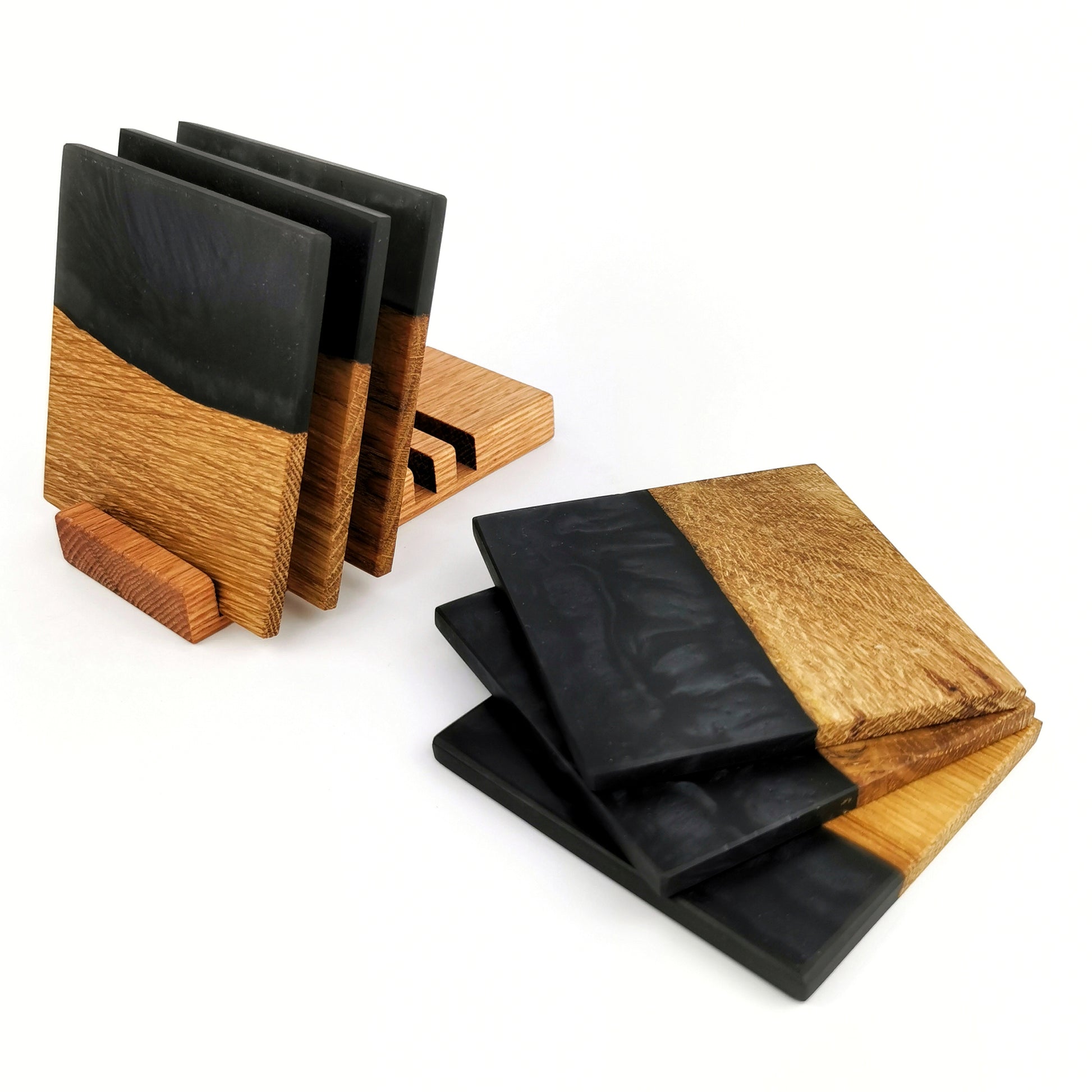 Black Barrel Mugs With Coasters - Ceramic Connoisseur