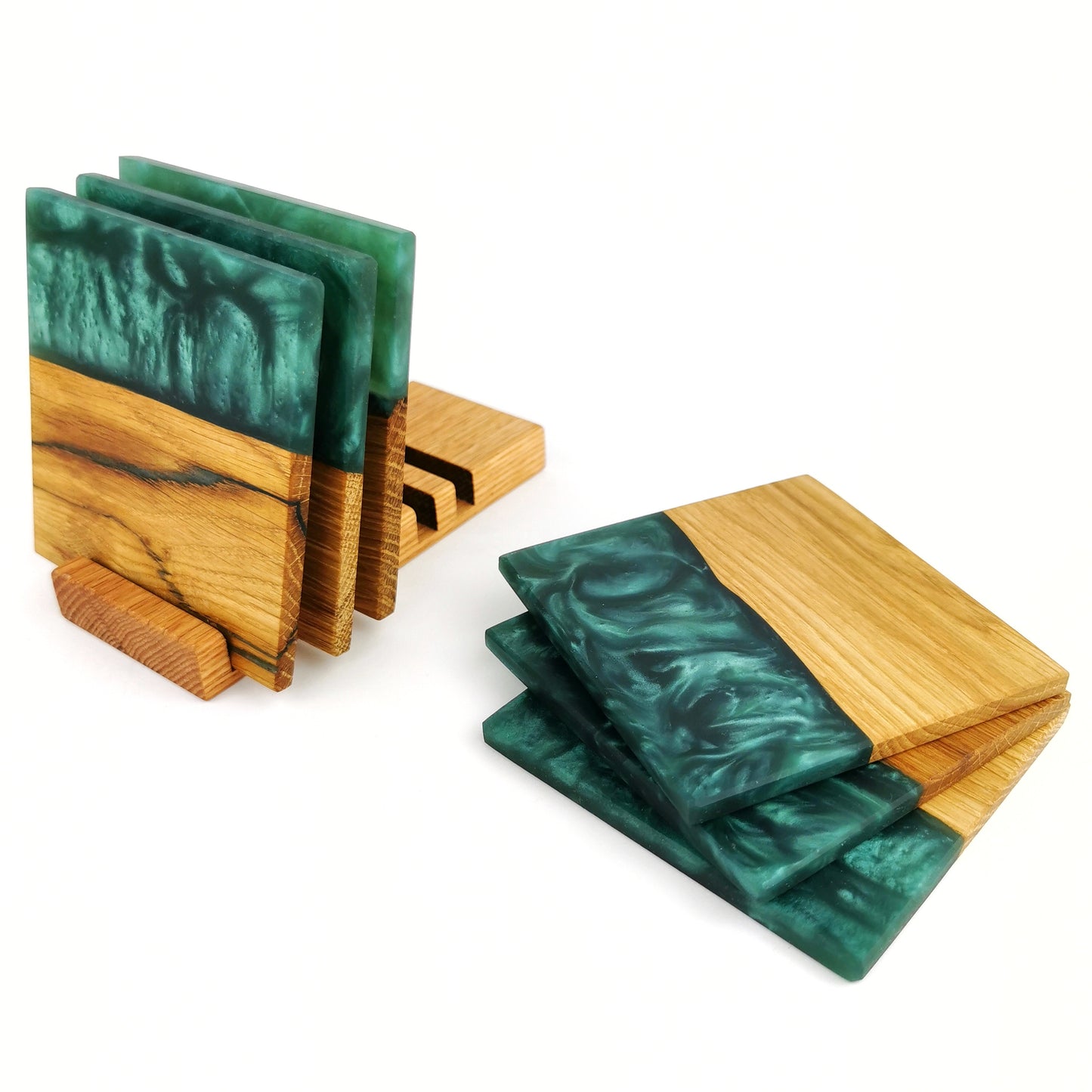 Green Barrel Mugs With Coasters - Ceramic Connoisseur