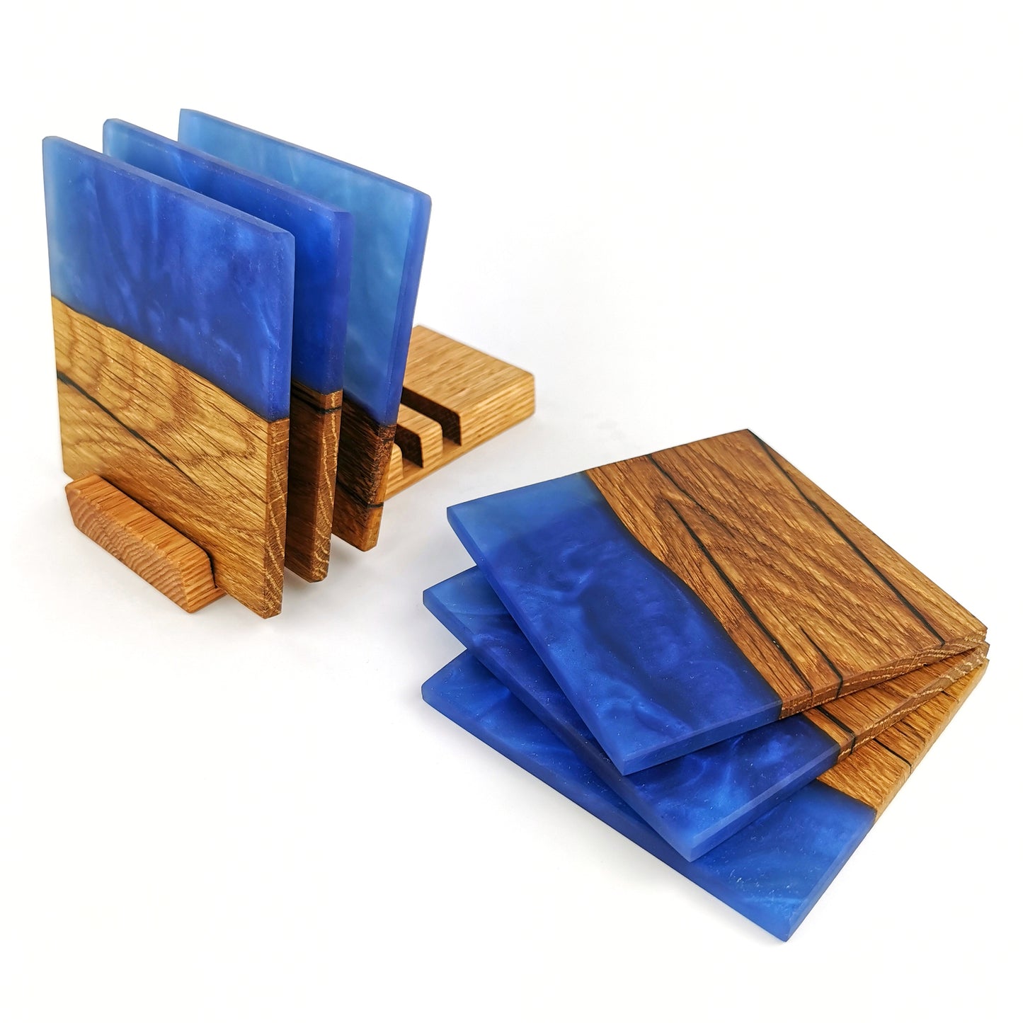 Blue Barrel Mugs With Coasters - Ceramic Connoisseur