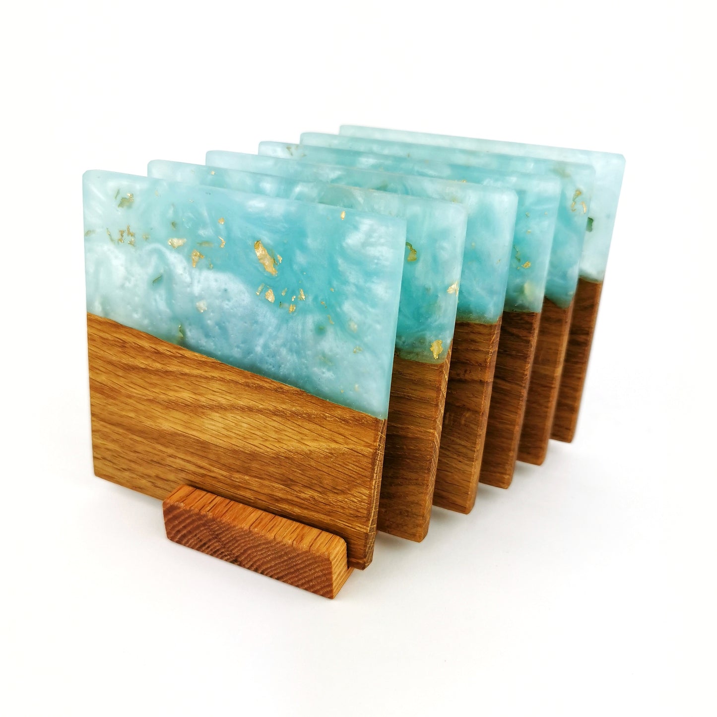 Ice Blue Barrel Mugs With Coasters - Ceramic Connoisseur