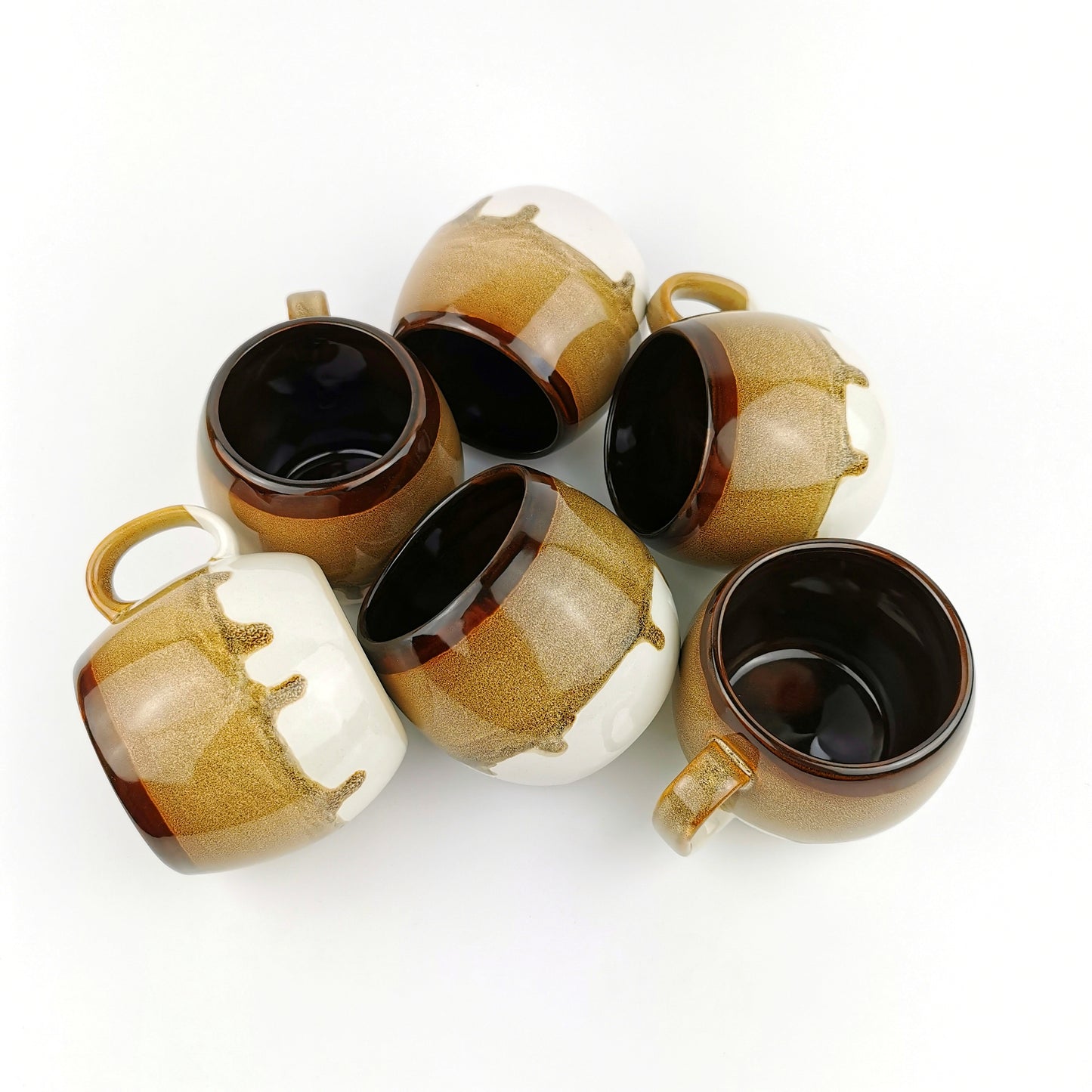 Brown Barrel Mugs With Coasters - Ceramic Connoisseur