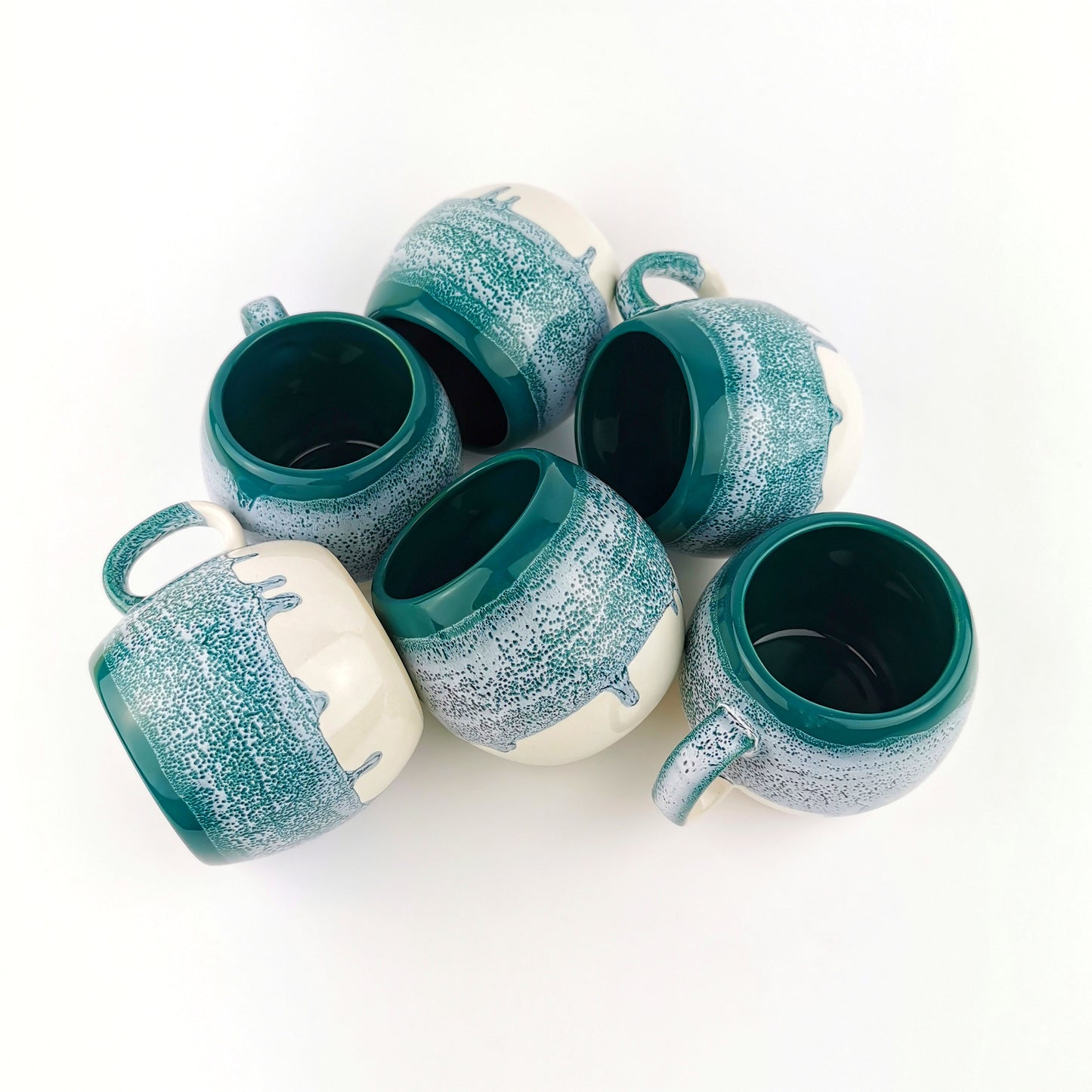 Green Barrel Mugs With Coasters - Ceramic Connoisseur