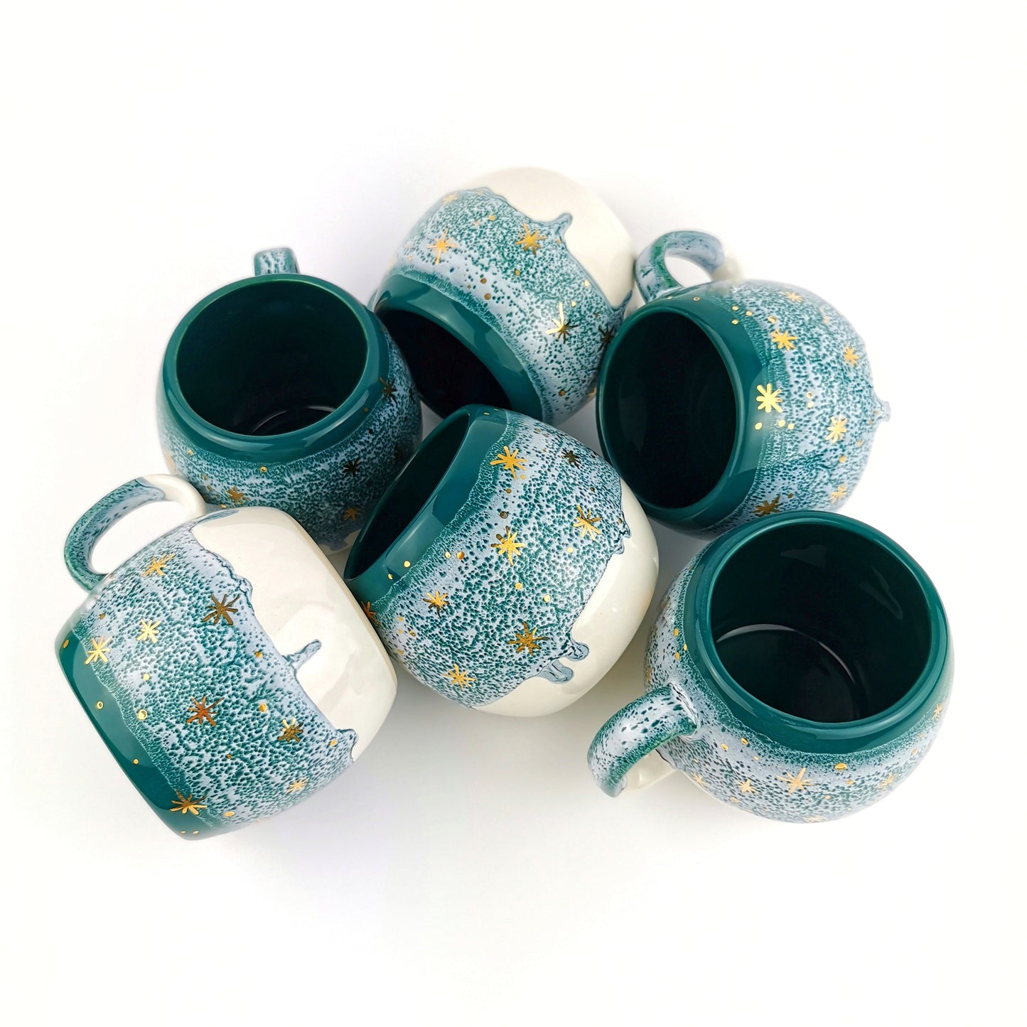 Green Barrel Mugs With Coasters - Ceramic Connoisseur
