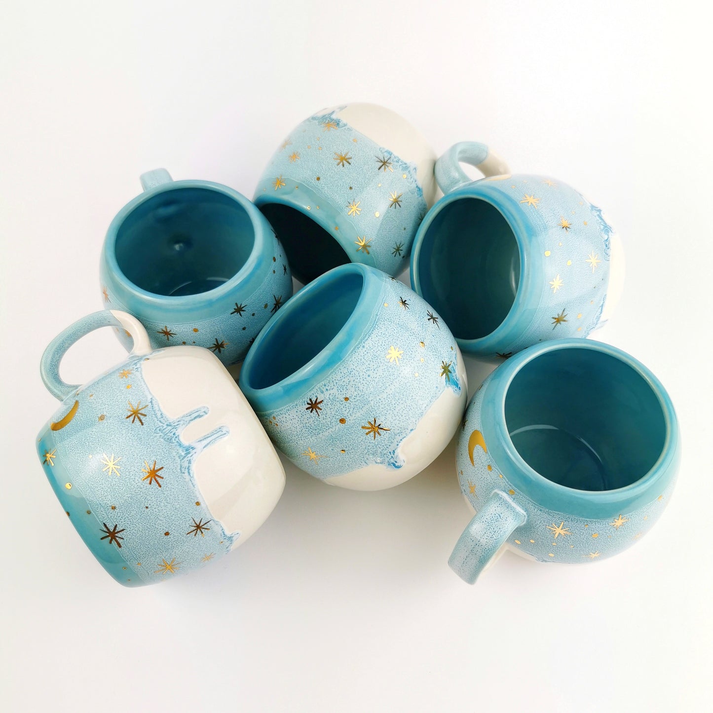 Ice Blue Barrel Mugs - Ceramic Connoisseur