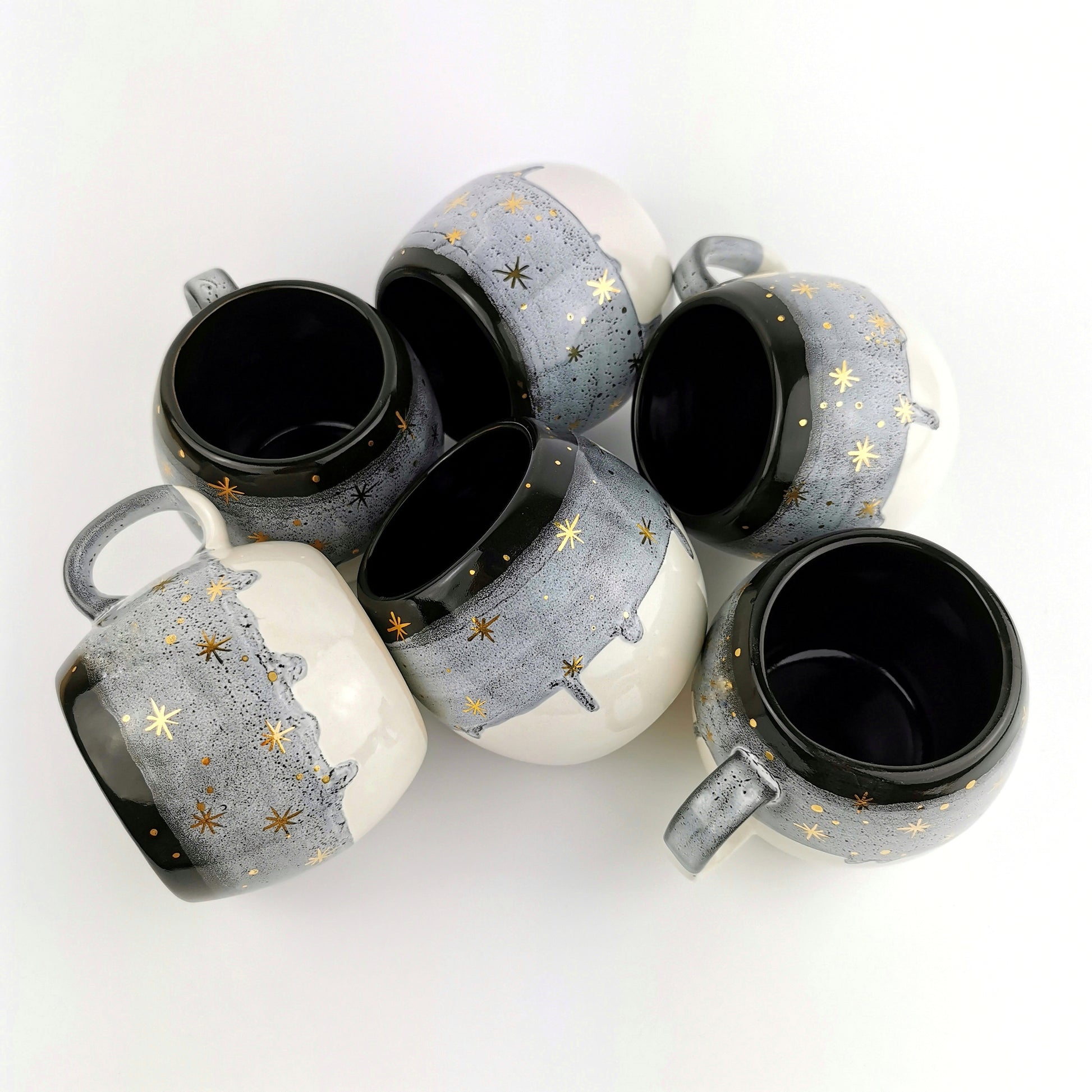 Black Barrel Mugs With Coasters - Ceramic Connoisseur