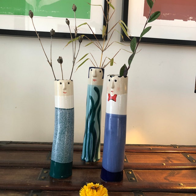 Mom With Sons Bud Vases - Ceramic Connoisseur