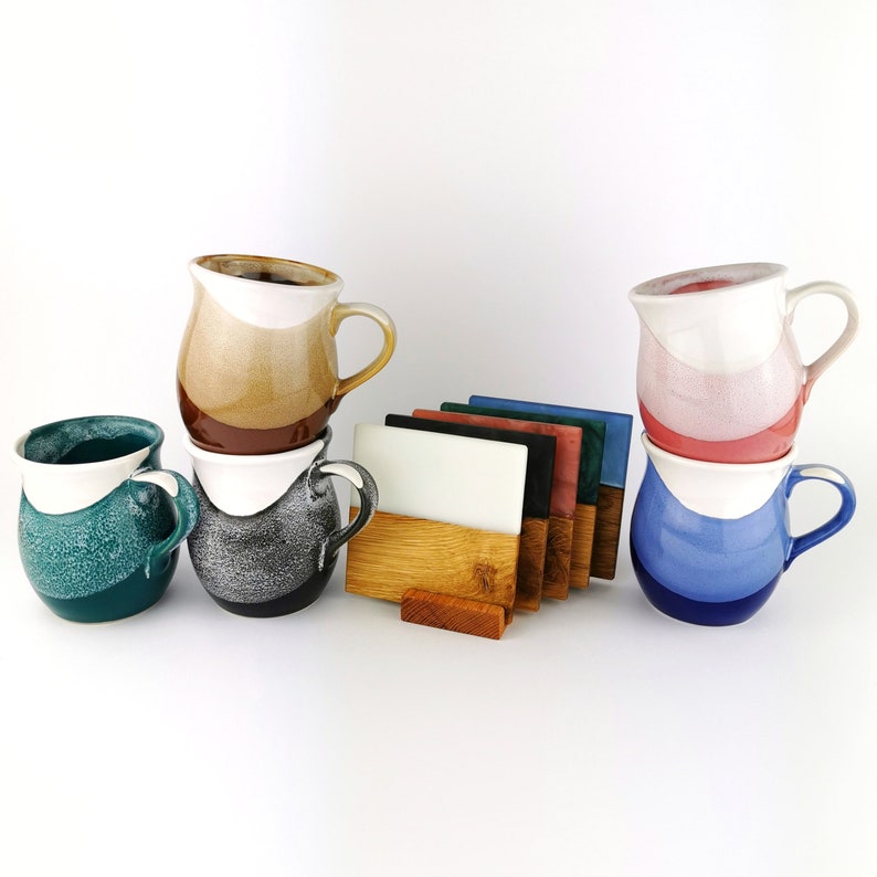 Glazed Belly Mugs With Coasters - Ceramic Connoisseur
