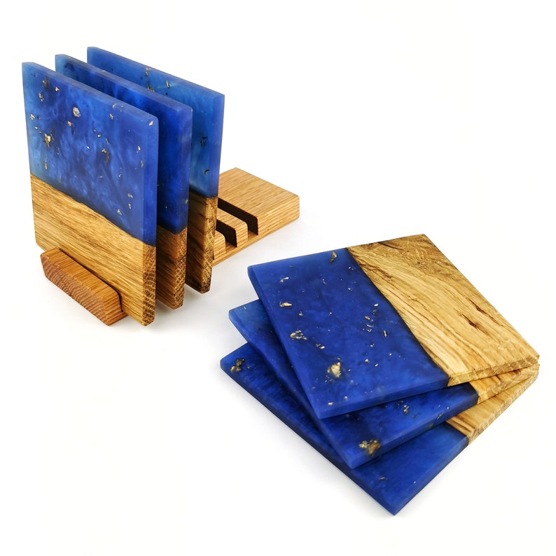 Blue Barrel Mugs With Coasters - Ceramic Connoisseur