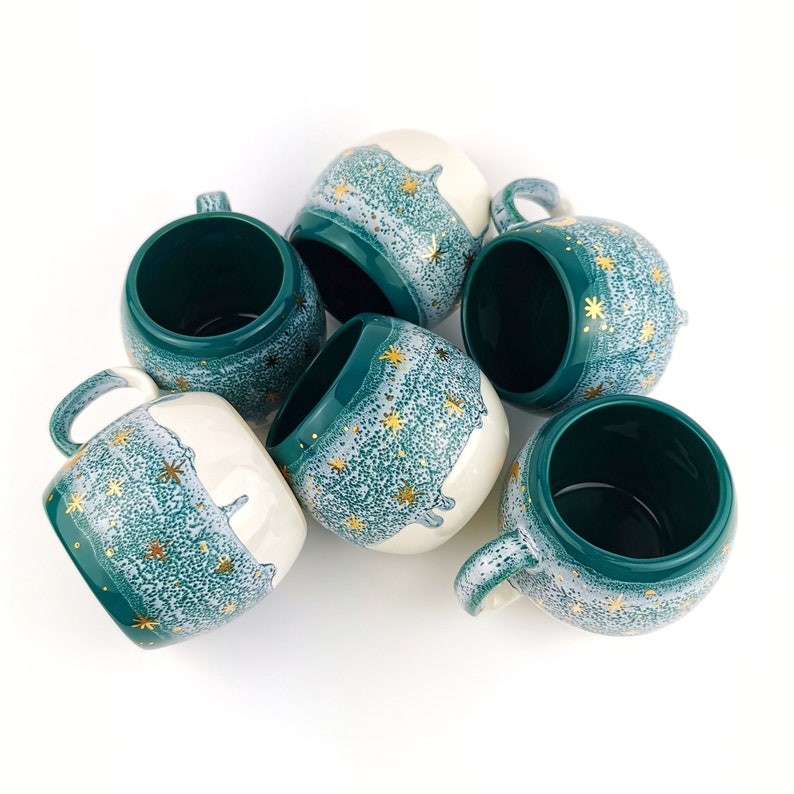 Green Barrel Mugs With Coasters - Ceramic Connoisseur