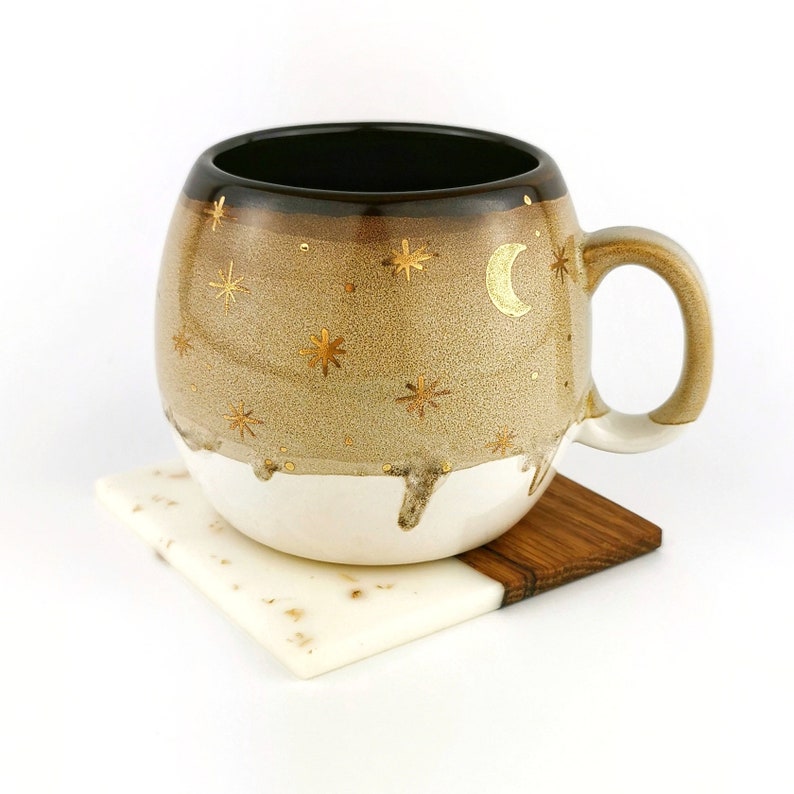 Brown Barrel Mugs With Coasters - Ceramic Connoisseur