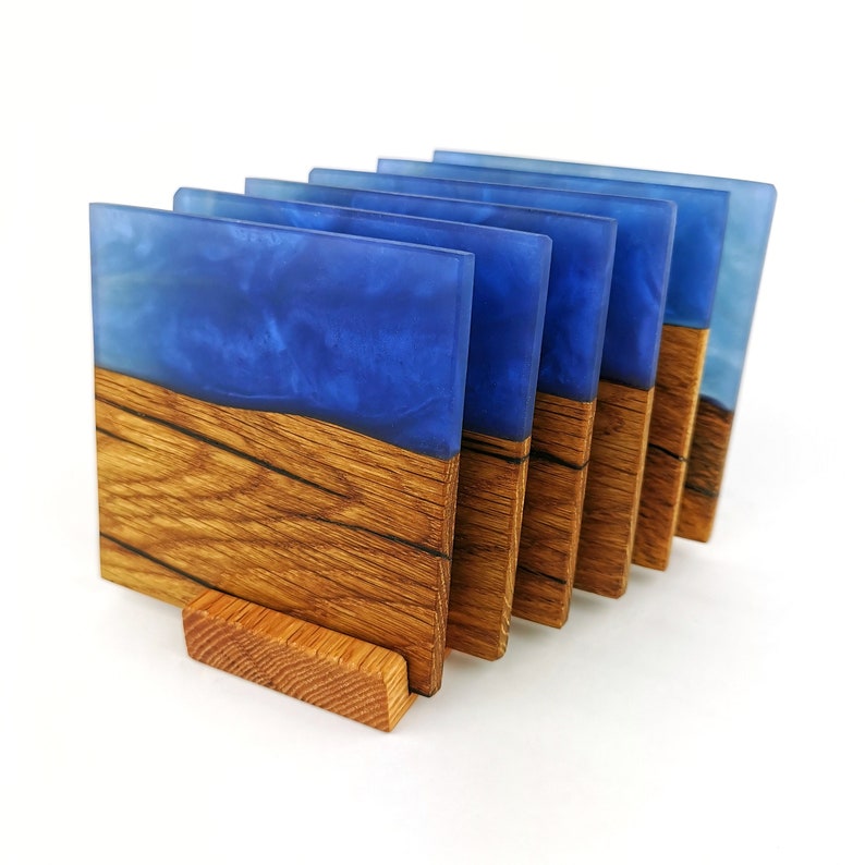 Blue Barrel Mugs With Coasters - Ceramic Connoisseur