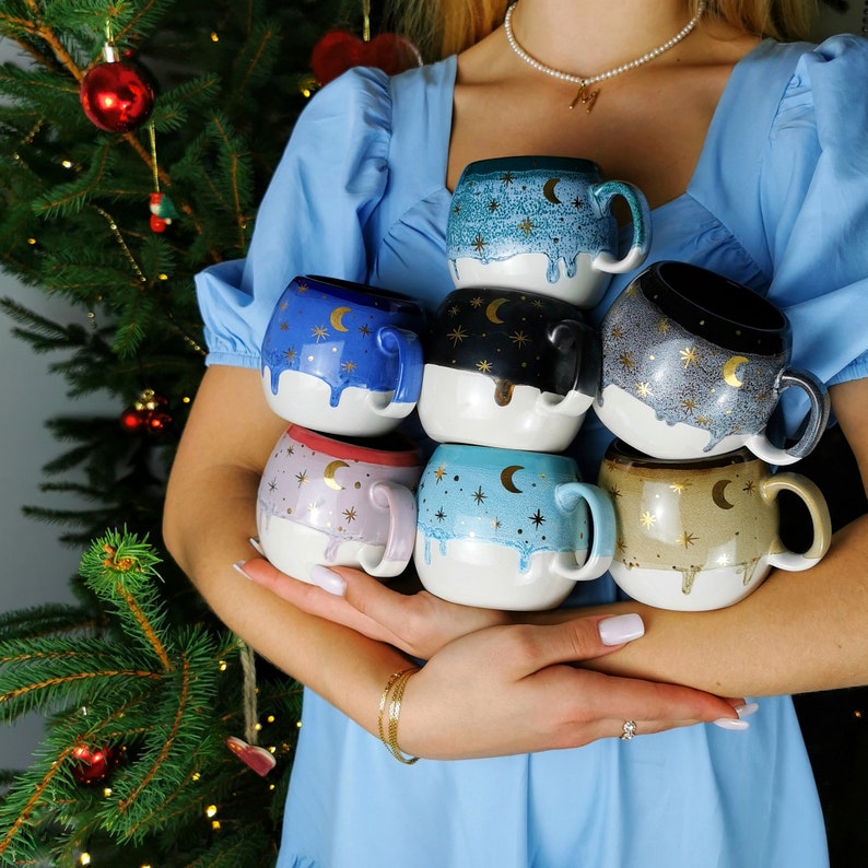 Ice Blue Barrel Mugs With Coasters - Ceramic Connoisseur