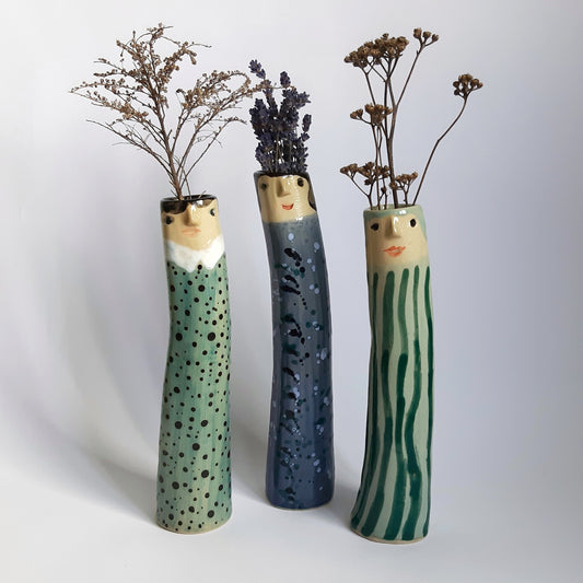 Triple Family Bud Vases - Ceramic Connoisseur