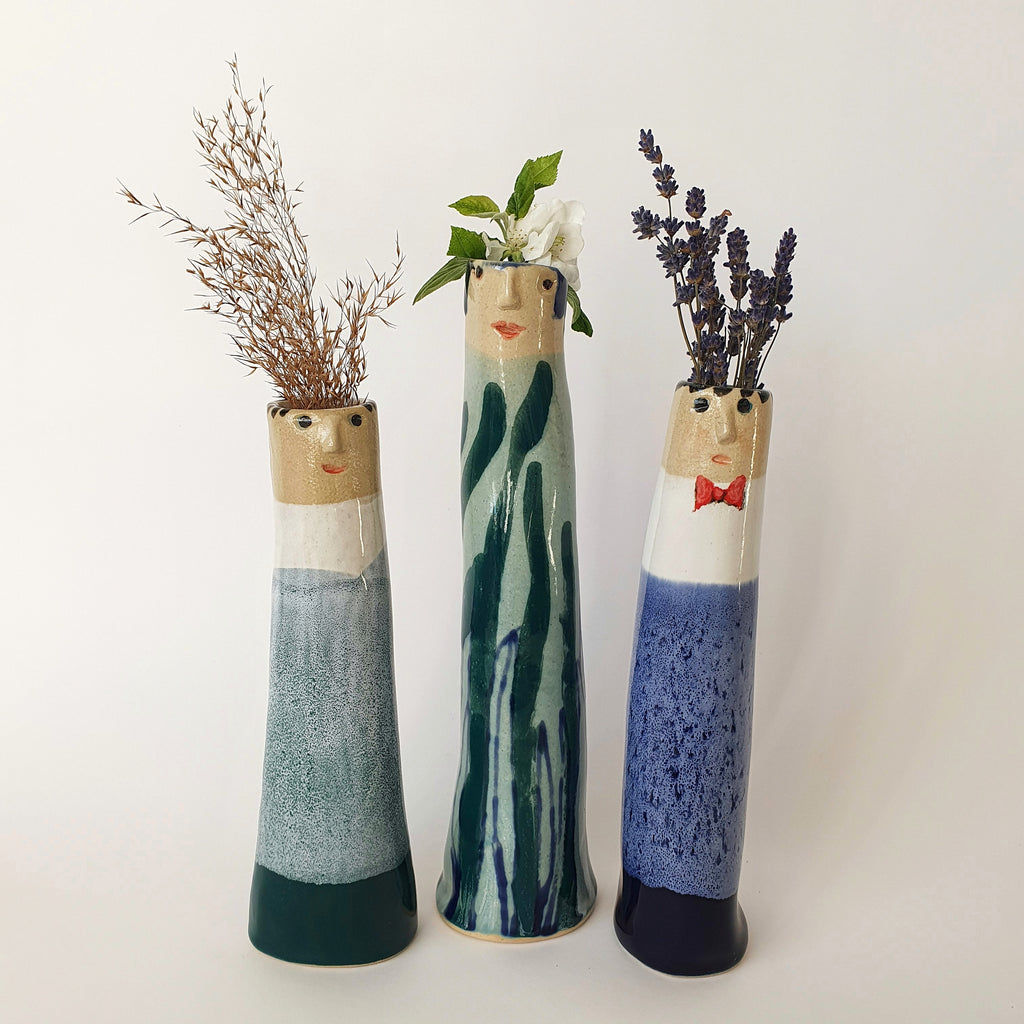 Mom With Sons Bud Vases - Ceramic Connoisseur