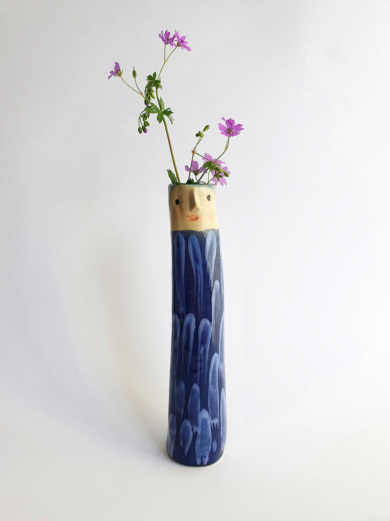 Creamy Blue Bud Vases - Ceramic Connoisseur
