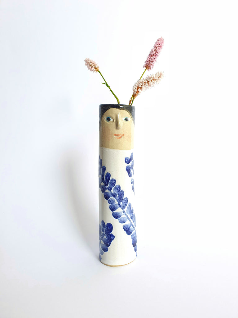 Creamy Blue Bud Vases - Ceramic Connoisseur