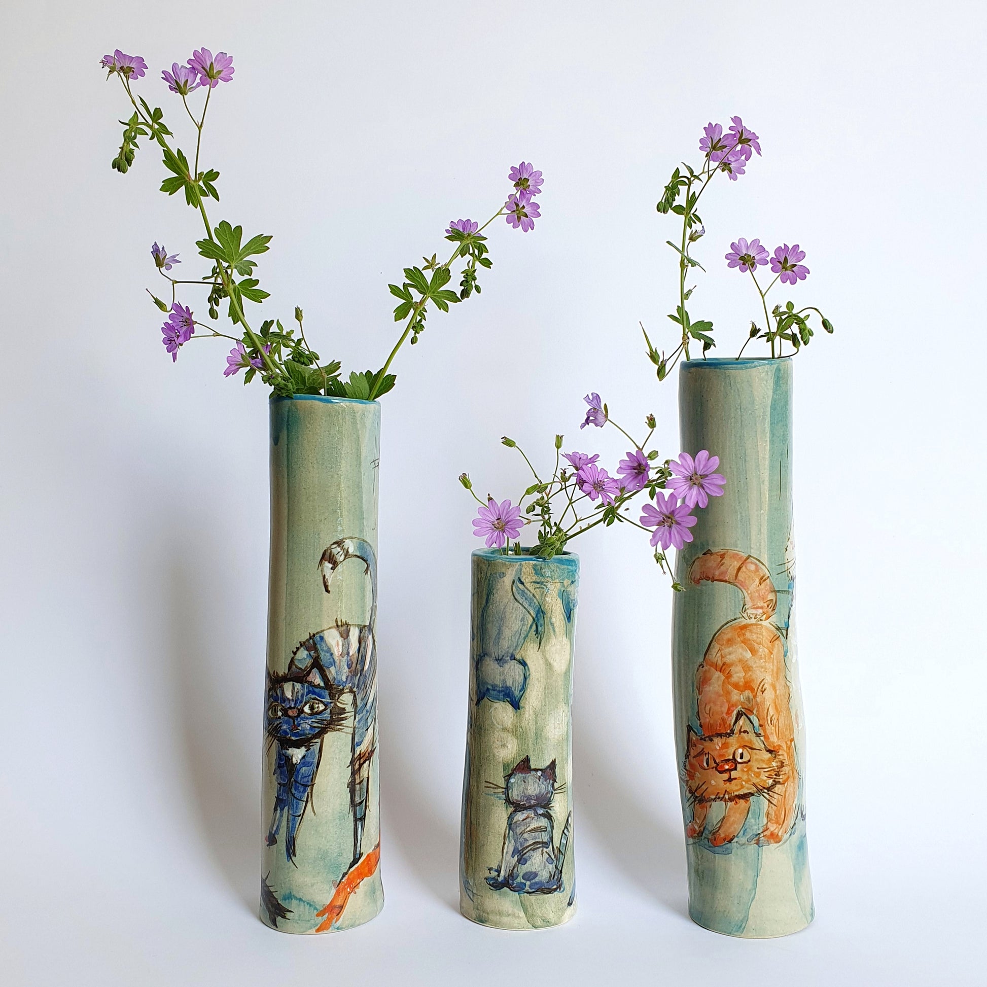 Cats Bud Vases - Ceramic Connoisseur