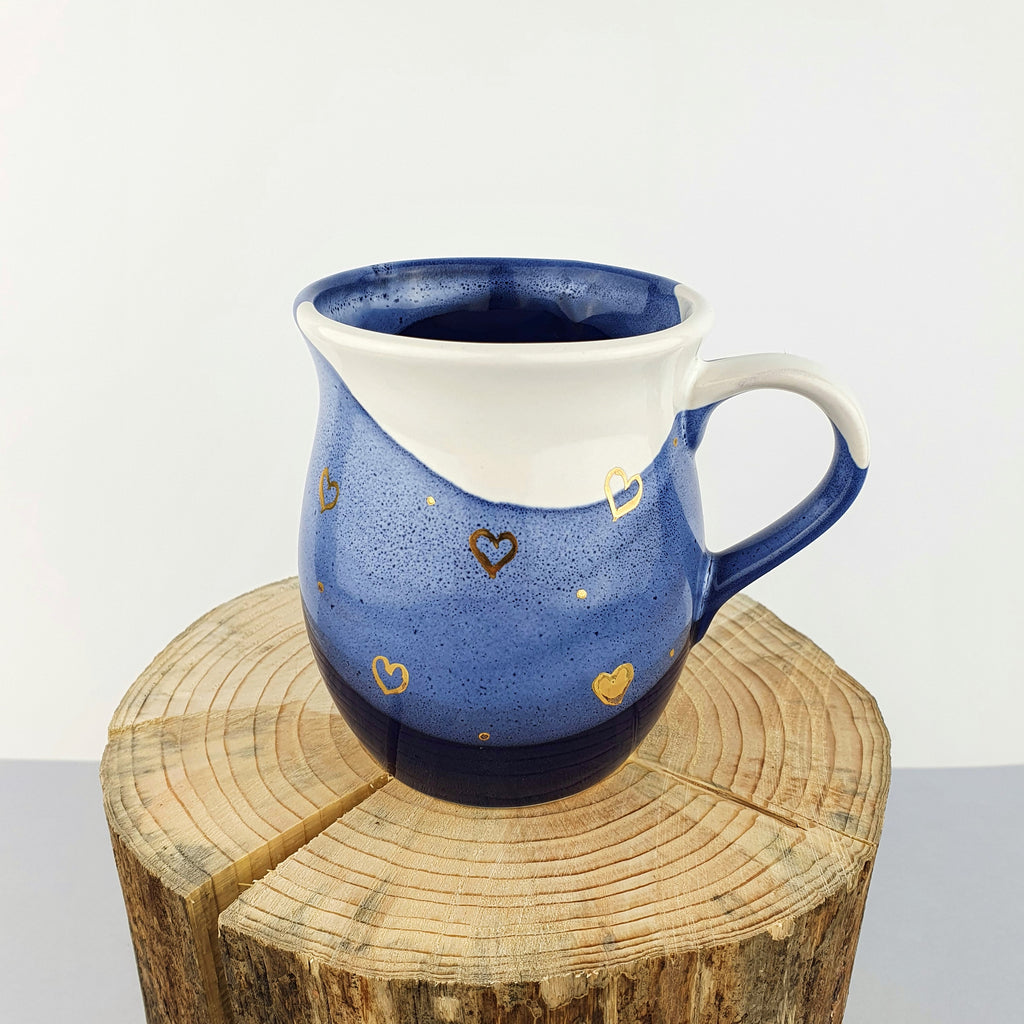 Gold Hearts Belly Mugs - Ceramic Connoisseur