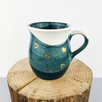 Gold Hearts Belly Mugs - Ceramic Connoisseur