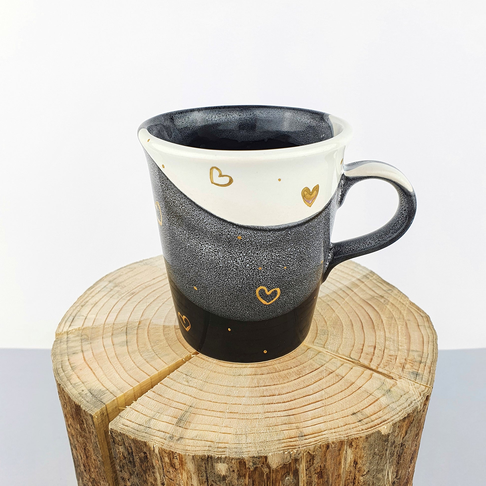 Gold Hearts Petite Mugs - Ceramic Connoisseur