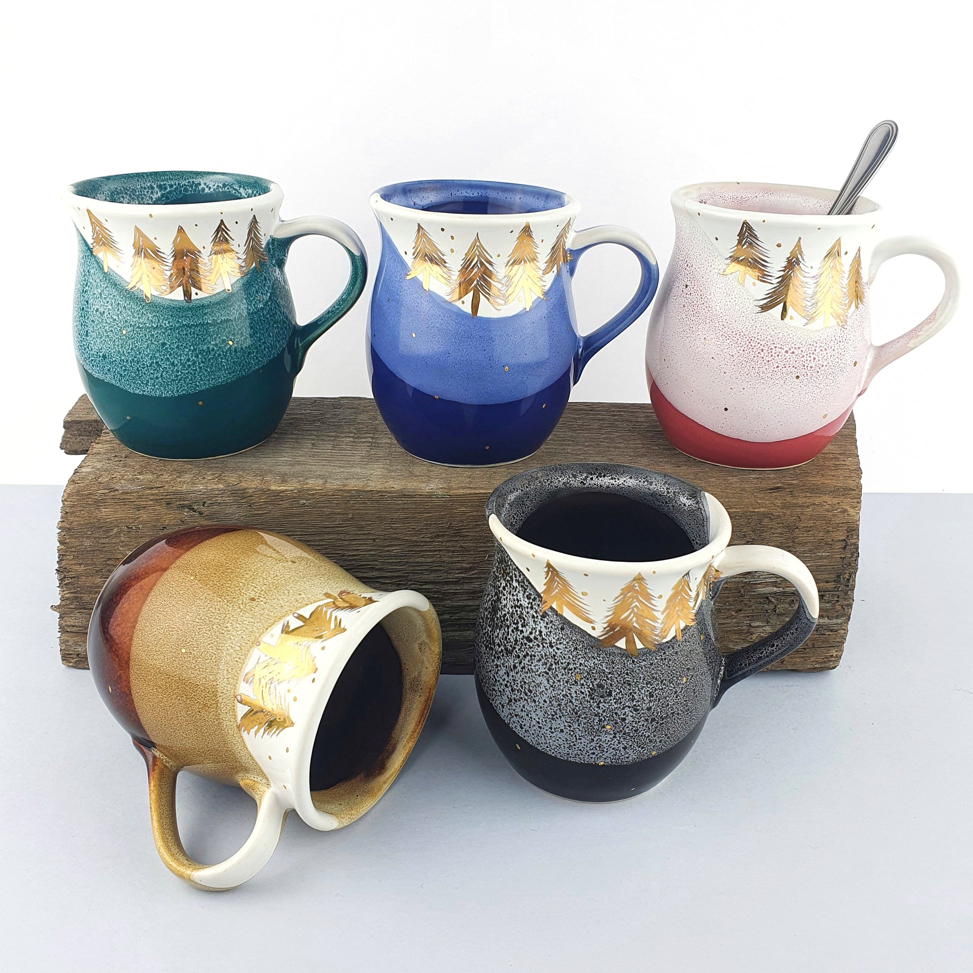 Gold Forest Belly Mugs - Ceramic Connoisseur