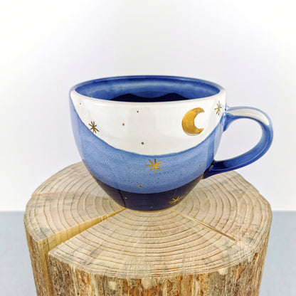 Gold Moon With Stars Cups - Ceramic Connoisseur