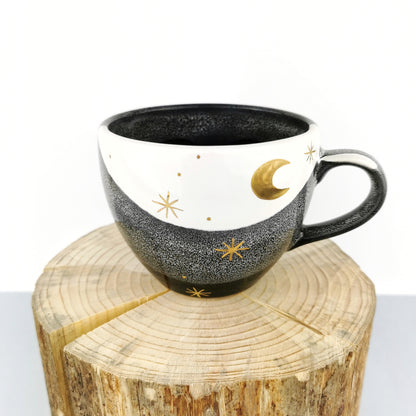 Gold Moon With Stars Cups - Ceramic Connoisseur