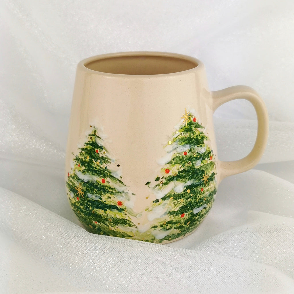 Gold Christmas Trees Mugs - Ceramic Connoisseur