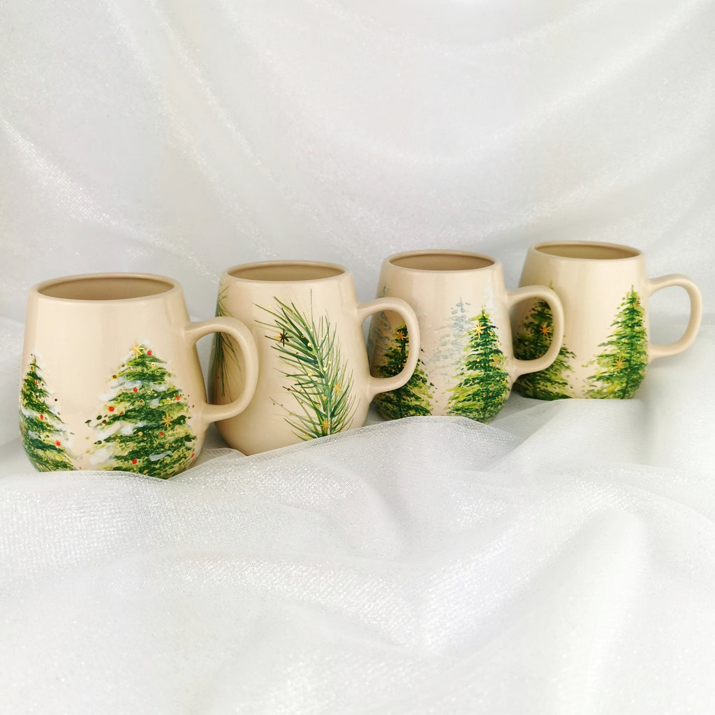 Gold Christmas Trees Mugs - Ceramic Connoisseur