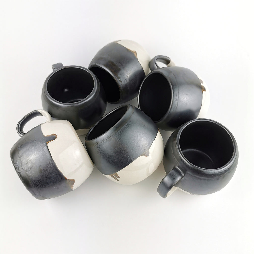 Gray Barrel Mugs With Coasters - Ceramic Connoisseur