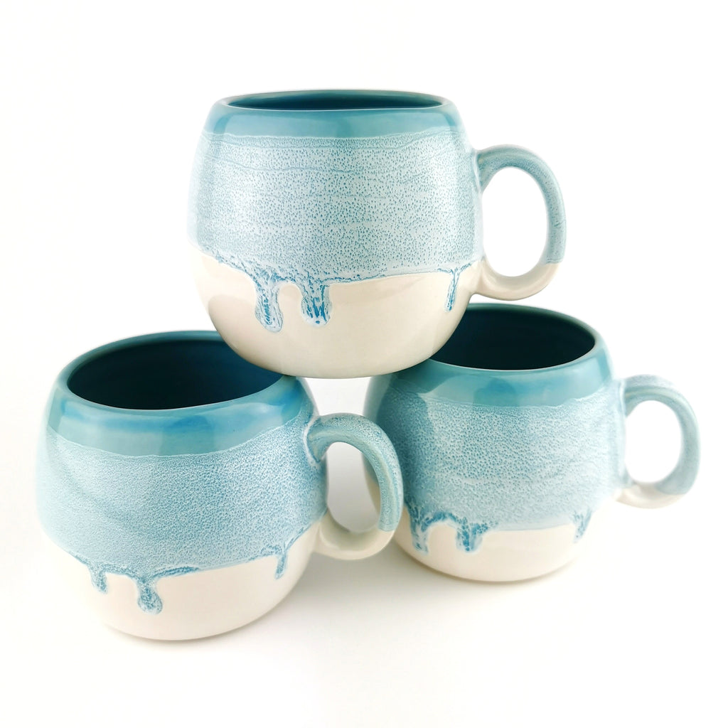 Ice Blue Barrel Mugs - Ceramic Connoisseur