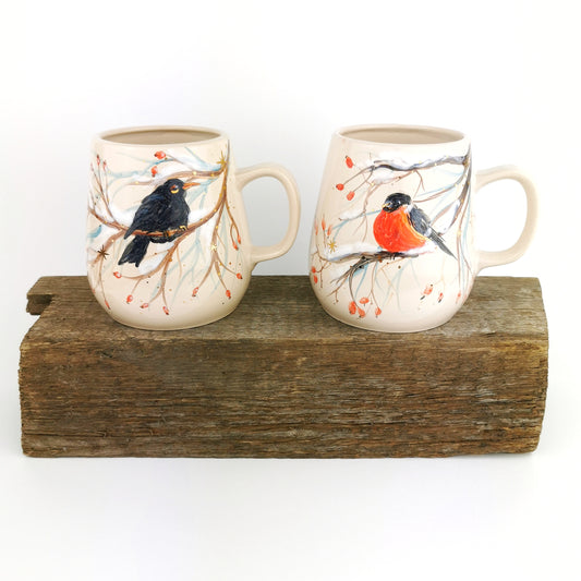 Gold Birds Mugs - Ceramic Connoisseur