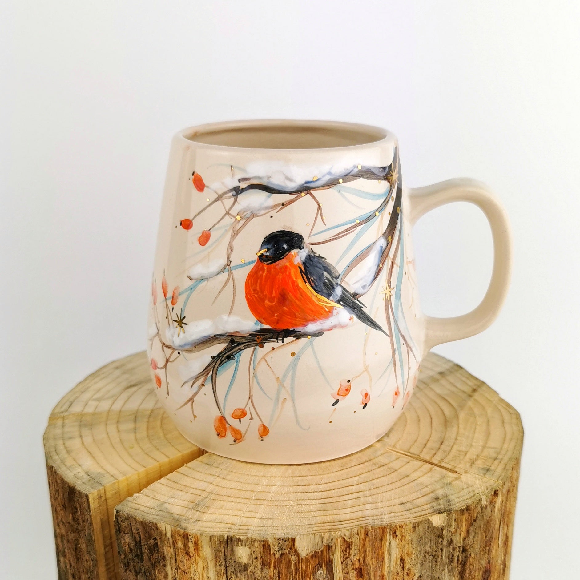 Gold Birds Mugs - Ceramic Connoisseur