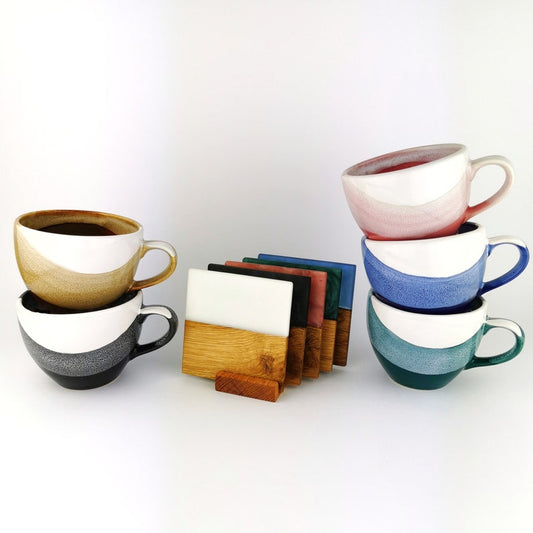 Glazed Cups With Coasters - Ceramic Connoisseur