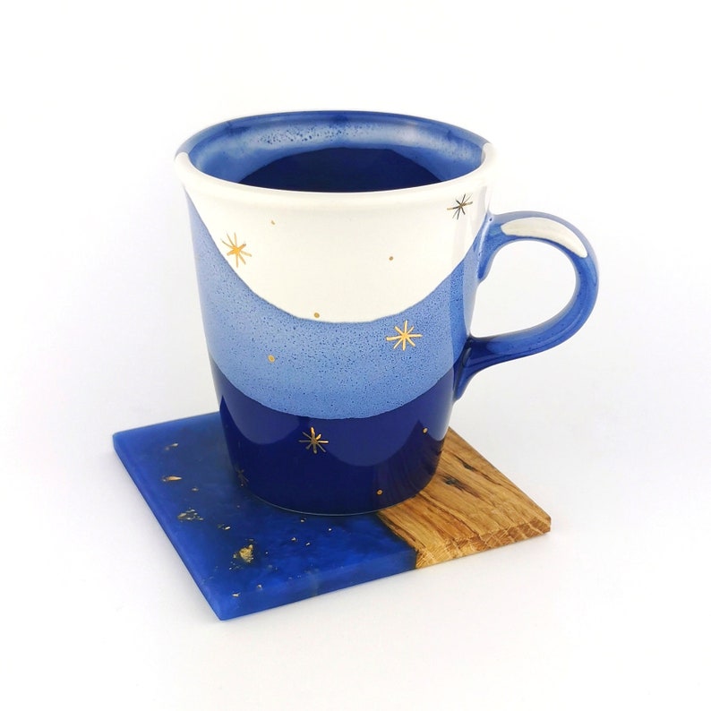 Gold Stars Petite Mugs With Coasters - Ceramic Connoisseur