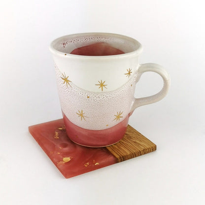 Gold Stars Petite Mugs With Coasters - Ceramic Connoisseur