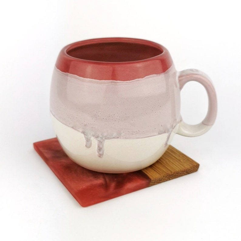 Pink Barrel Mugs With Coasters - Ceramic Connoisseur