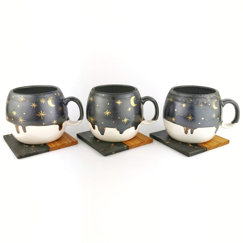 Gray Barrel Mugs With Coasters - Ceramic Connoisseur