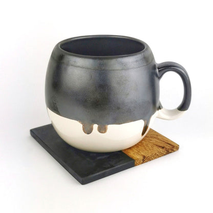 Gray Barrel Mugs With Coasters - Ceramic Connoisseur